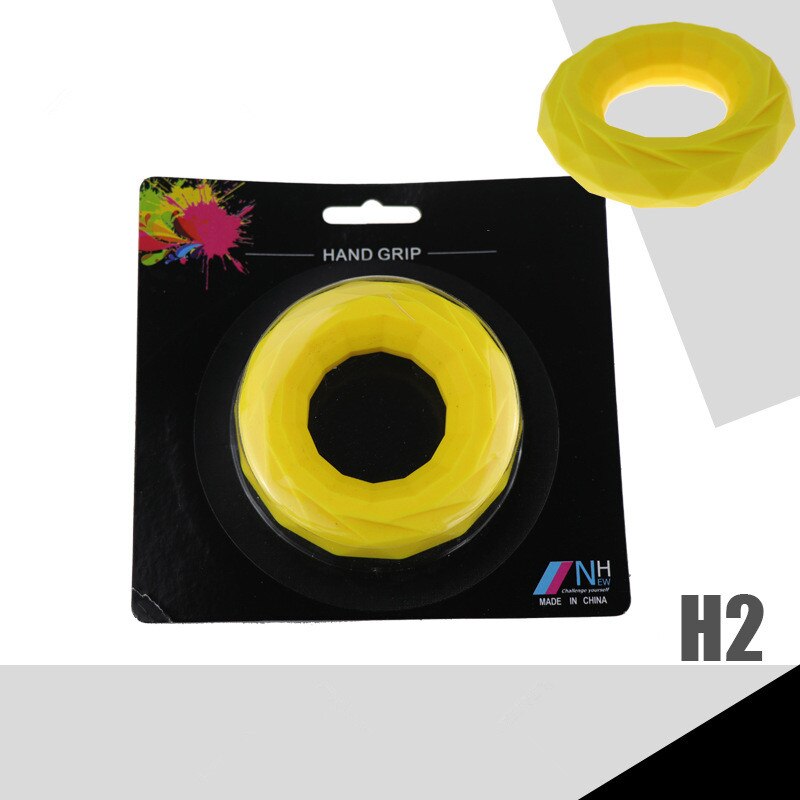 Hand Grip Muscle Developer Power Wrist Arm Training Machine Carpal Expander Rubber Exerciser Finger Gripper Ring Gym Anti Stress: H2 yellow