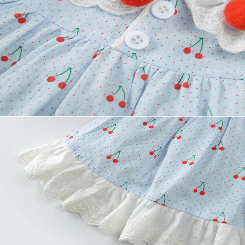 Princess Dog Dress Cherry Pet Dogs Dress Party Puppy Wedding Dresses Chihuahua Yorkshire Clothing for Dogs Costume Disfraz Perro