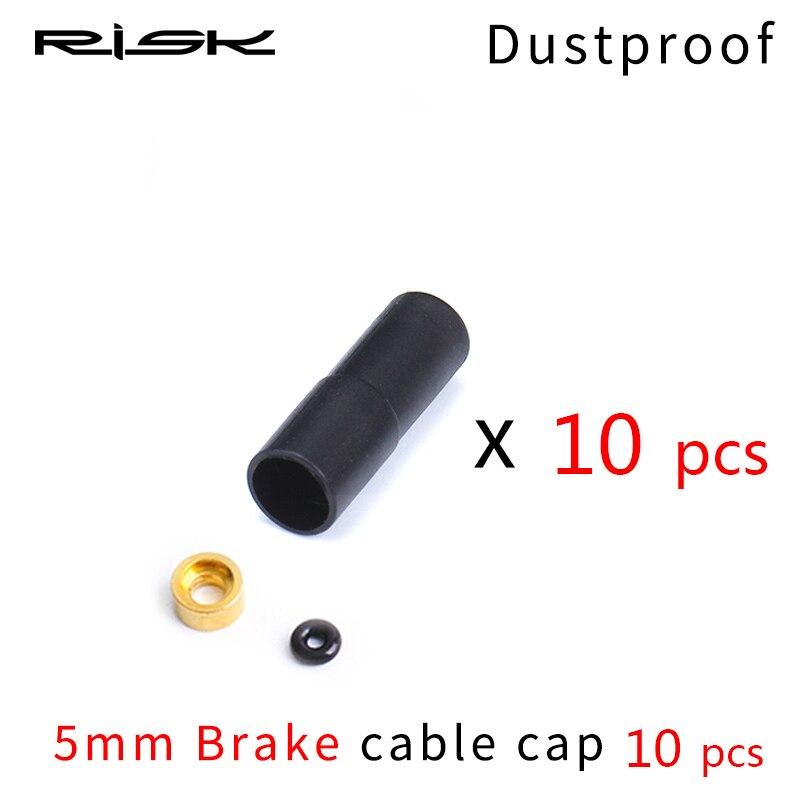 RISK 4/5mm Bicycle Brake Cable End Cap With Seal Ring Parts Dustproof Outer Cable Tube End Tip Cap For MTB Road Bike Shift Brake: Dustproof-Brake-10pc