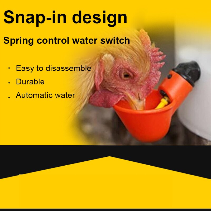 5/10pcs Chicken Drinker Drinking Cups For Chickens Red Quail Chicken Waterer Bowl Automatic Poultry Coop Feeder Water Drinking