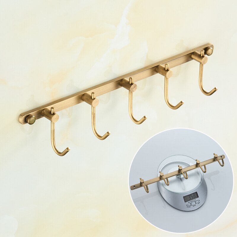Ensemble d'accessoires de salle de bain en laiton brossé, ensemble d'accessoires de salle de bain solide, produits muraux, ensembles de matériel de bain Antique, brosse en Bronze huilé: one rail hook