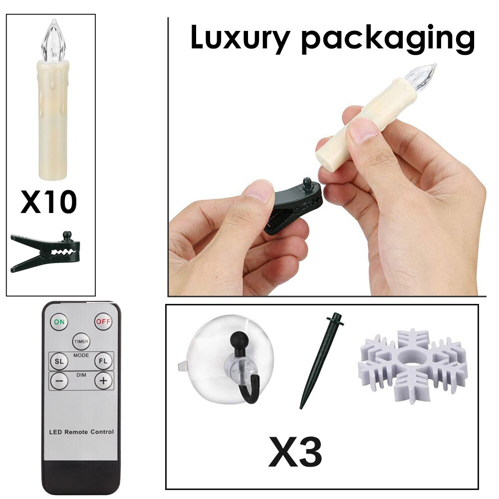 Timing LED Candle Lights Simulated Flame Candles Lamp Wedding Birthday Party Home Christmas Stree decoration Light: luxury 10