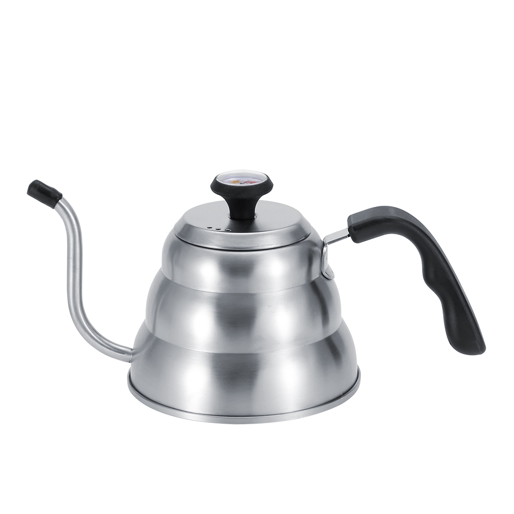 1/1.2L Drip Kettle With Built-in Thermometer Stainless Steel Pour Over Coffee Tea Pot Long Neck Gooseneck Drip Kettle