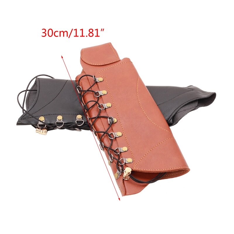 Handmade Leather Forearm Protector Bracers Fit Most People's Arms for Archery Enthusiast Practice Wear-resisting