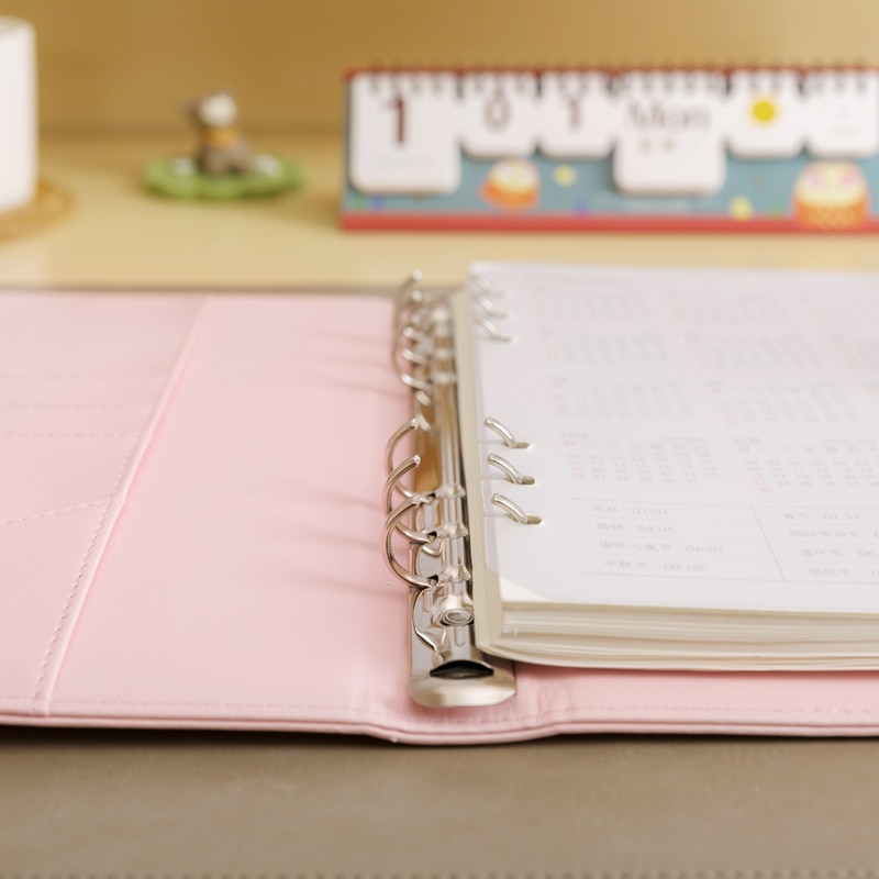 Macaron, cahier à spirale en cuir, classeur pour bureau Original, agenda personnel/hebdomadaire, organisateur d'agenda, anneau de papeterie mignon, reliure A5/A6