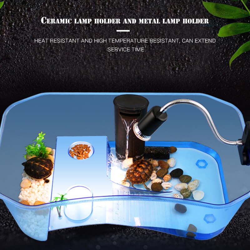 Reptile Lamp Set UVA+UVB 3.0 Lamp Clip-on Bulb Lamp Holder Thermometer Hygrometer Turtle Tortoises Basking Lamp Heat light Kit