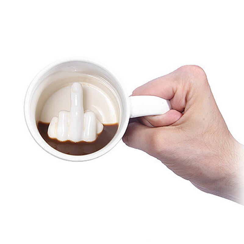Middelvinger Grappige Mokken voor Koffie Melk Thee Cups Cafe Mok Wit Mokken Mode