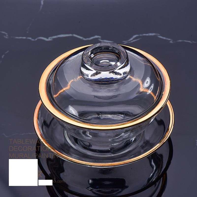Krystal tekande kop sæt glas drinkware kop med guld indlagt kaffe kopper: Default Title