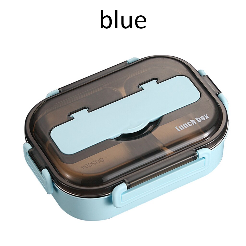 Draagbare Lunchbox Met Compartimenten 304 Rvs Bento Box Voor Kinderen Magnetron Voedsel Container Met Servies Set A13