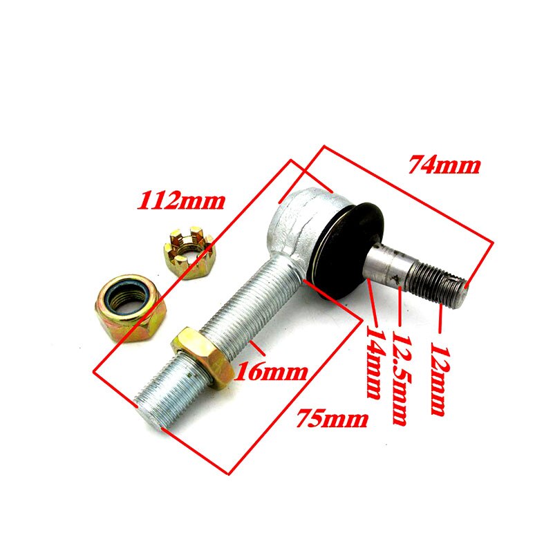Rotule de direction universelle 12MM, joint en U, pour Quad Quad, 4 roues, 12MM, 50cc, 90cc, 110cc, 125cc, 150cc, 250cc