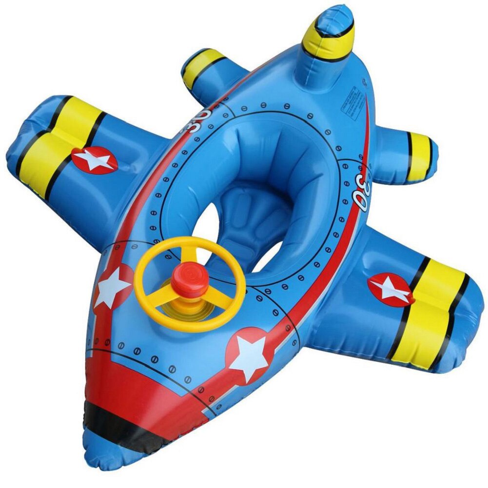 Aufblasbare Baby Schwimmen Ring Kinder Schwimmen Pool Zubehör Flugzeug Schwimmen Float Wasser Spaß Pool Spielzeug Schwimmen Ring Sitz Boot Sport: Blue