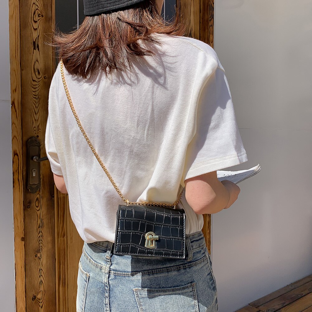 Women Mini Shoulder Bags Wild Simple Female Daily Messenger Bag Lady PU Leather Chain Crossbody Handbag