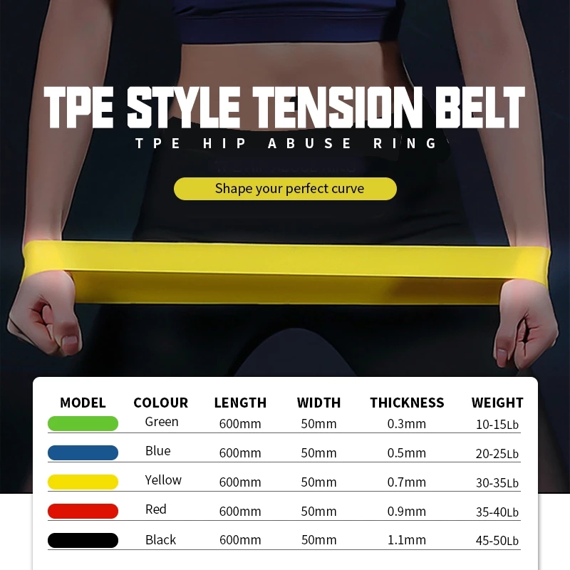 1/5 stk. fitness modstandsbånd til yoga stretch pull-up assist elastikker gummi crossfit træning træningsudstyr