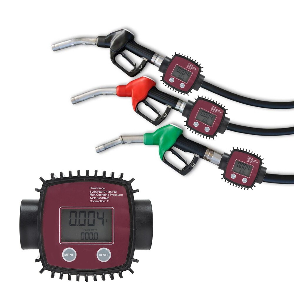 K24 Digital Turbine Flow Meter 1" Internal Thread for Water Gasoline Diesel Kerosene Chemical Liquid