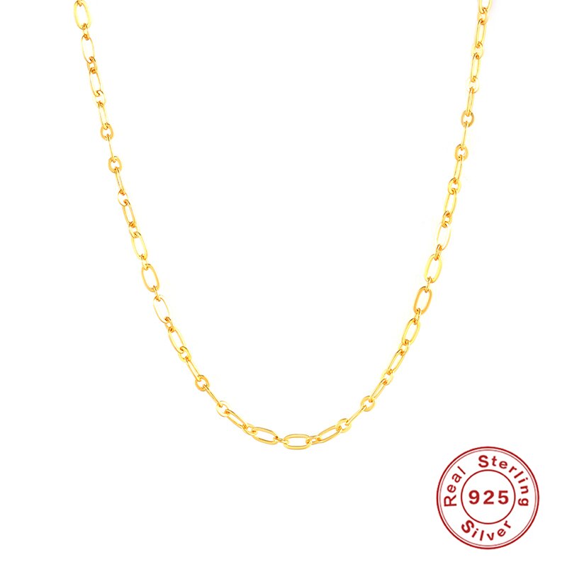 Inmaker 925 Sterling Zilveren Choker Kettingen Voor Vrouwen Eenvoudige 2.0Mm Kralen Sleutelbeen Ketting Kettingen Fine Sieraden Joyero Kraag W5: shape 2 gold color