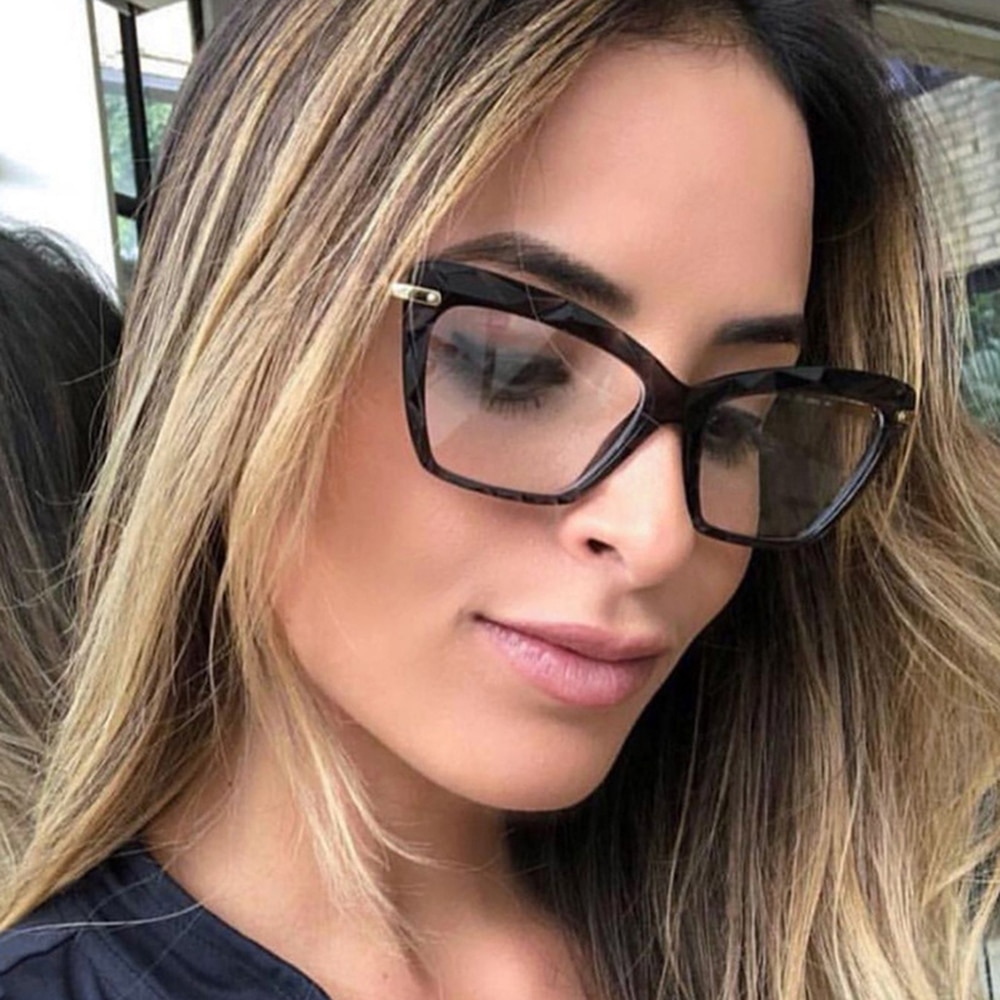 Mulher olho de gato anti azul óculos de luz olho de gato preto quadro azul luz bloqueando computador óculos femininos