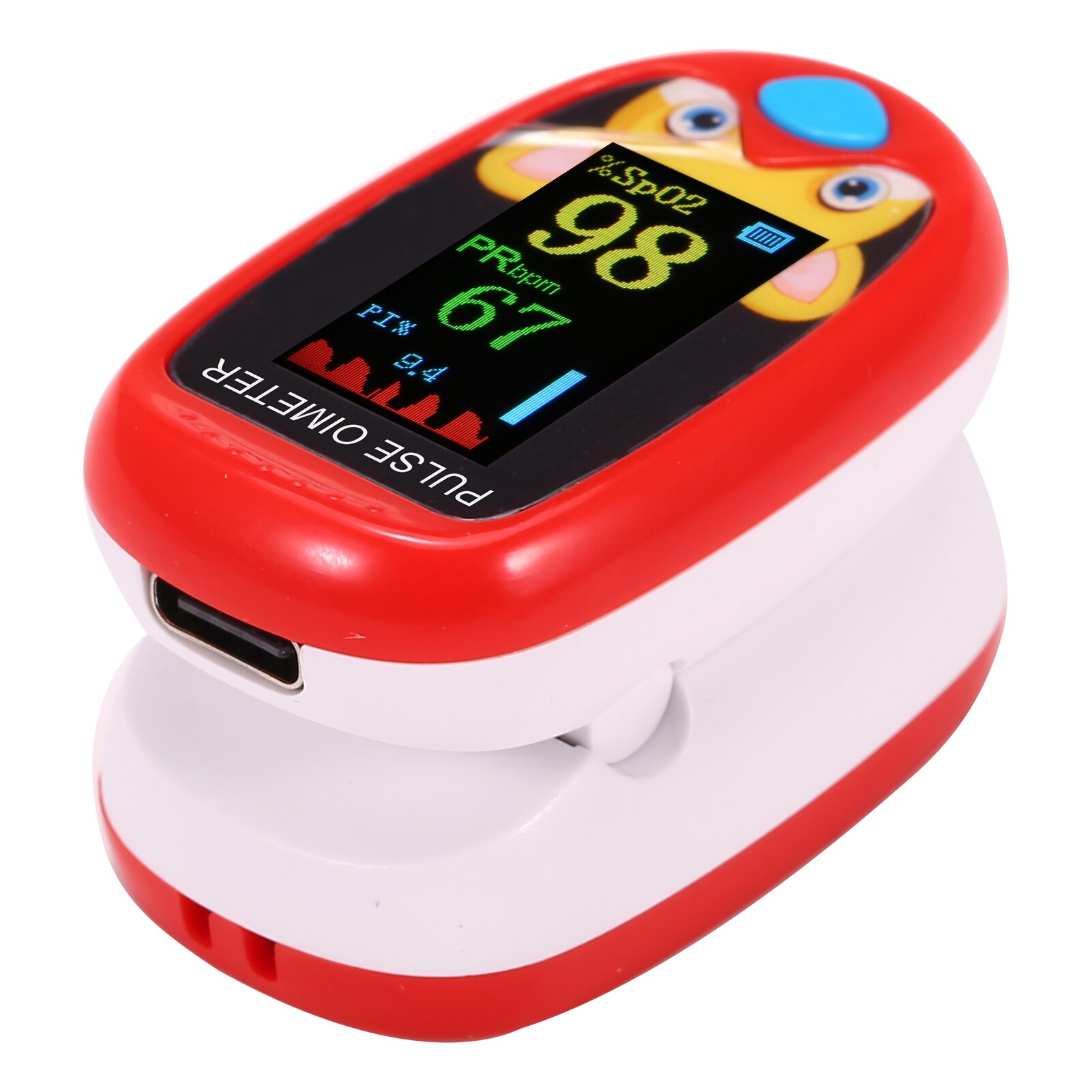 Baby Vinger Pulsoxymeter Pediatric Saturatiemeter De Dedo SpO2 Pr Oled Oplaadbare Kinderen Kids Pulsioximetro