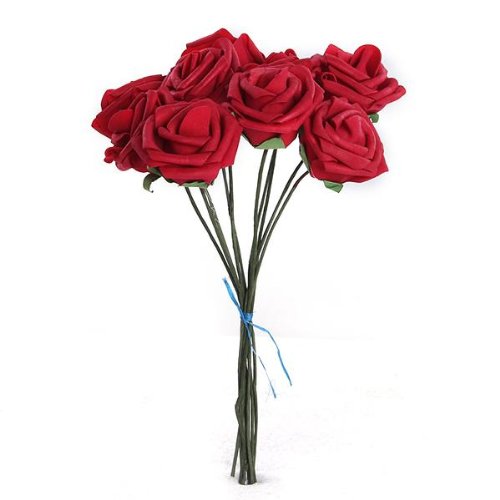 PE Artificial Foam Rose Bouquet Bridal Bouquets for Wedding Decor,Pack of 10 Pcs Red