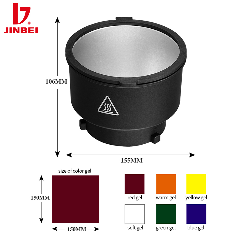 JINBEI MH Color Gels Magnetic Reflector Studio Flash LED Light CTO Lamp Shade Photography Equipment
