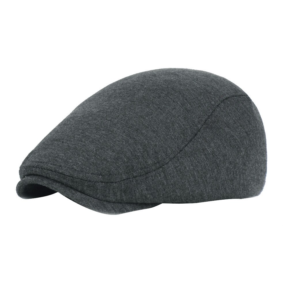 Preto cinza masculino boina bonés vintage algodão boina chapéus newsboy baker menino tweed liso masculino gatsby chapéu chapéu chapeau homme: Cinza