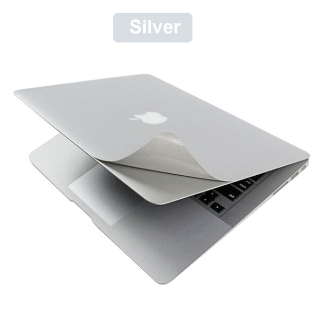 Autocollant pour ordinateur portable complet peau de vinyle pour MacBook Pro 16 pouces A2141 libération, poignet paumes repos garde Palmrest Touchpad autocollant: Top Bottom Silver