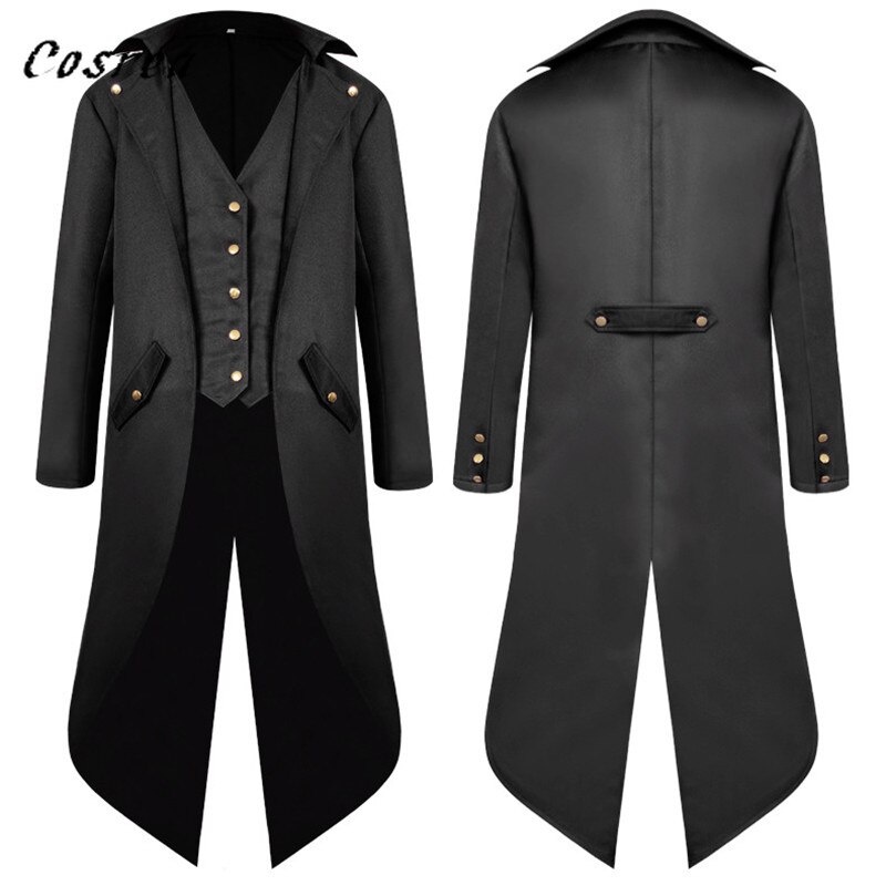 Mittelalterlichen retro verrotten Rauchen Frack Herren Jacke Mäntel Schwalbenschwanz Staub Cosplay Dampf Punk Kostüm Palast Kleid Europa Uniform