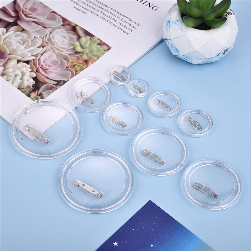 5Pcs Acrylic Button Pins Badge Clear Pins Buttons Badges Kit Button Pins Button Maker Blanks for DIY Craft Supplies ﻿Decoration