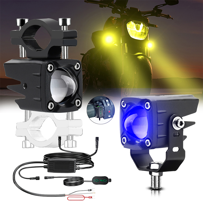 Motorsykkel led-tåkelys 120w 18000lm 6 lysmoduser led-ekstralys kompatible med traktor, lastebil, atv, utv, suv