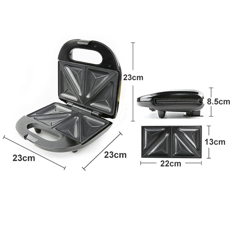 DMWD Home Mini Triangle Sandwich Maker 220V Bread Toaster Personal Breakfast Machine Frying Egg Tool Stainless Steel 750W