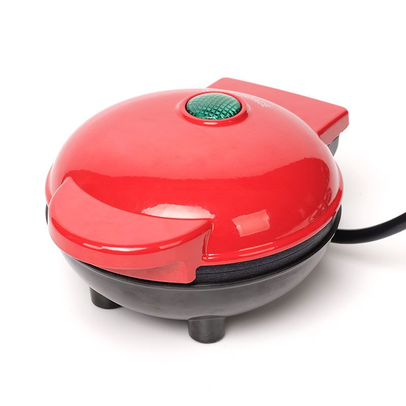 Mini Waffle Maker Red Non-Stick Breakfast Bubble Egg Cake Oven Electric Double Flat Mini Waffle Cone Maker Machine