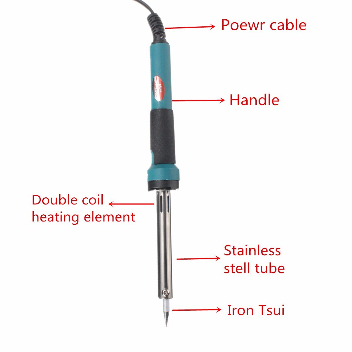 Jiguoor 220v 60w elektrisk blyant svejsning loddepistol loddejern varme reparation værktøjssæt