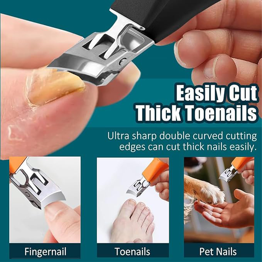 stainless steel nail clipper - heavy-duty, curved, concave blade, suitable for large openings of thick nails