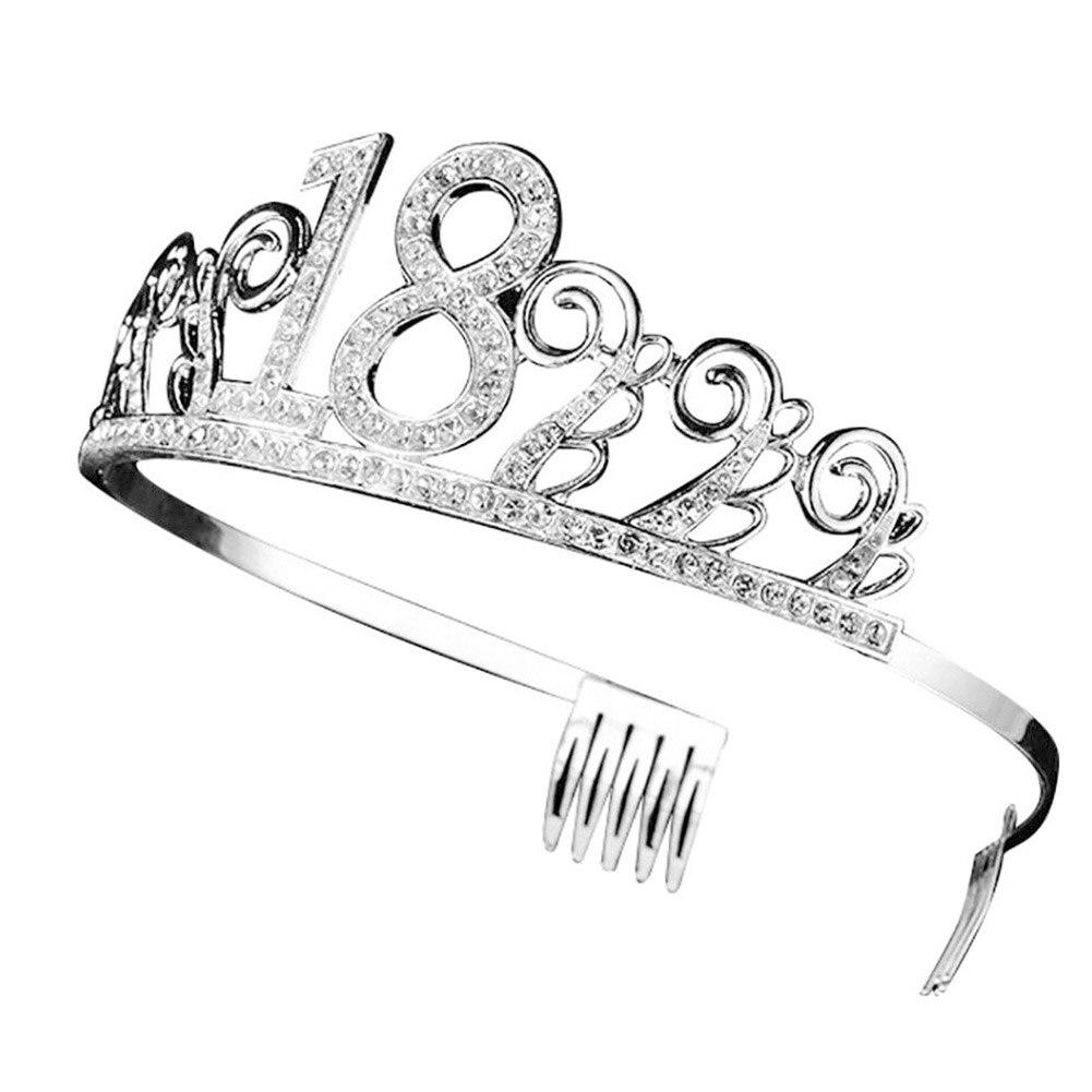 Tiara de aniversário com cristal, decoração de chapéu digital, tiara com strass, coroa, suprimentos para meninas, festa, banquete, presente