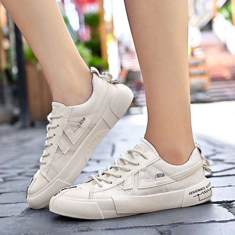 WWKK Leinwand Schuhe Frau Herbst Neue Wandern Frauen Schuhe Casual Wohnungen Frauen Lace Up Solide Weibliche Sport Schuhe turnschuhe