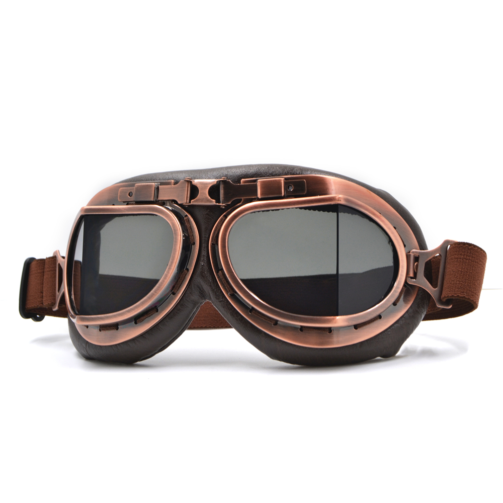 Gafas Retro para motocicleta, lentes clásicas Vintage para Motocross, Harley, piloto, Steampunk, ATV, casco de cobre: Model 2