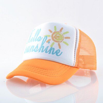 Tqmsmy Hello Sunshine Kinderen Zonnehoed Koele Jongen Baseball Hoed Cap Meisje Trucker Hoeden Kind Snapback Hoeden Kids Caps TMA40: ORANGE