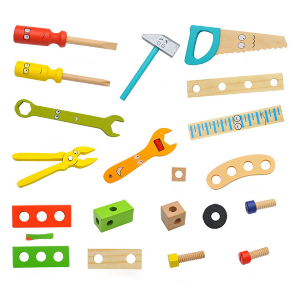 1 Set Childrens Simulation Toolbox Cartoon Toolbox Set Pretend Play Repair Tools Kit Disassembly Repair and Maintenance Tool