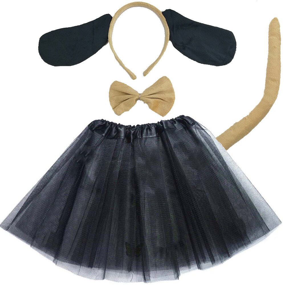 Kids Kinderen Meisje Dier Kostuum Hond Dalmatische Cosplay Hoofdband Tutu Rok Tie Party Props Baby Shower Halloween: 3