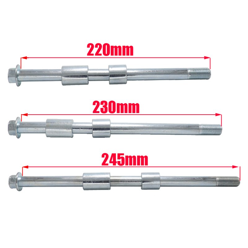 Eje trasero delantero y trasero de 12mm, 220mm / 230mm / 245mm + 3 espaciadores para 70cc 90cc 125cc 140cc 200cc 250cc PIT PRO Trail Dirt Bike