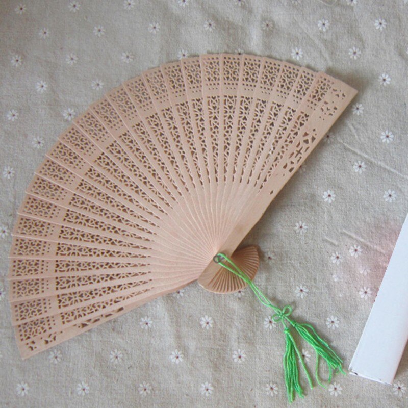 Portable Hand Fans Folding Durable Wooden Carved Scented Hand Fan Retro Chinese Japanese Fan