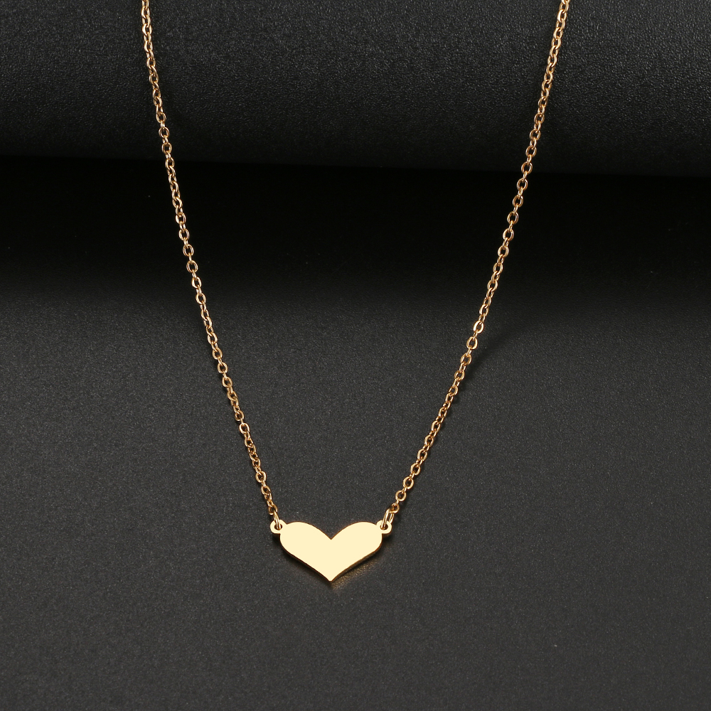 Collane in acciaio inossidabile coreano dolce amore cuore moda collana pendente catena collare collana per gioielli da donna regali per feste: Gold