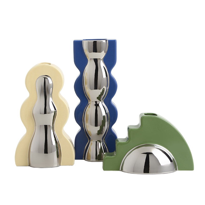 Medieval Memphis Vase Decoration Living Room Flower Arrangement Porch Art Home Soft Decoration Flower Device