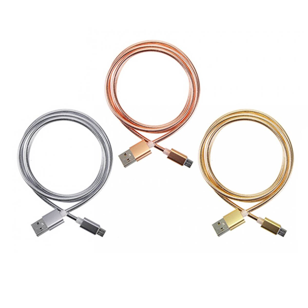 Metallic Opladen Kabel Met Micro Usb Connector, Zijn Metallic Coating Geeft Ze Extra Sterkte, 4 Keer Sneller, kabel, Micro Usb Kabel