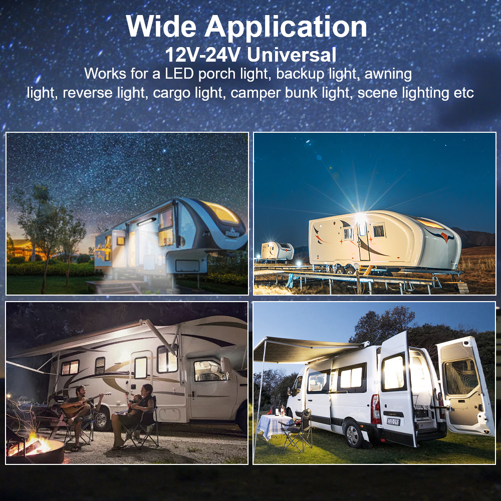 12V/24V Caravan Interior Wall Lamps Caravan Accessories RV Van Trailer Exterior Lamp LED Awning Porch Light Light Bar Waterproof