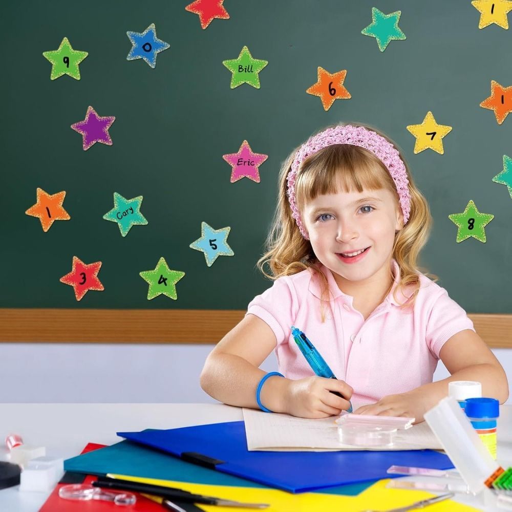 108 stuks uitsparingen kleurrijke ster papieren uitsparingen DIY ambachtelijke esthetische pentagram decoratieve rand ronde bloem hartvormig