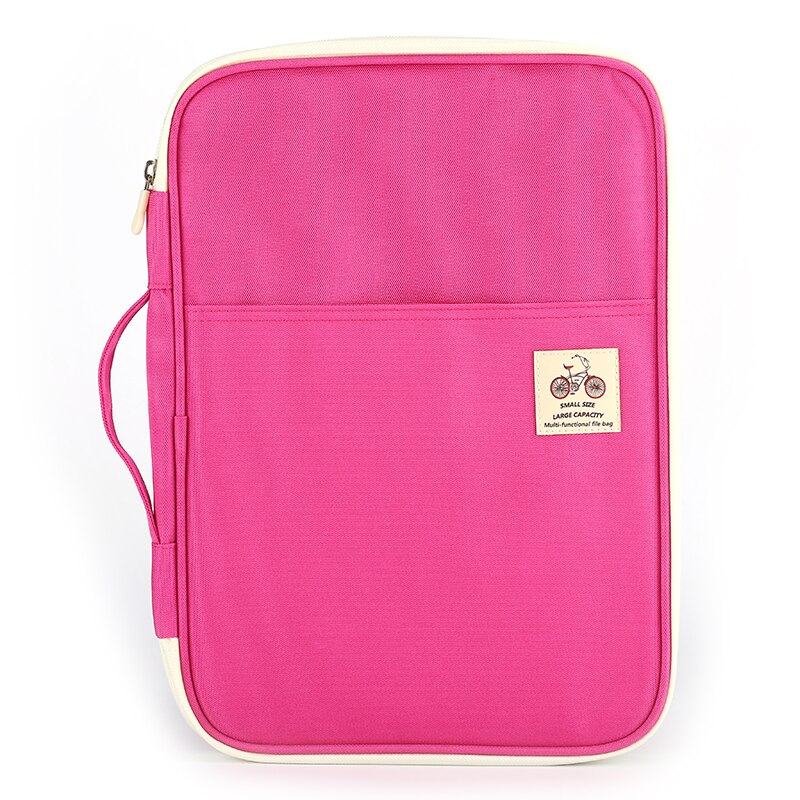 Multi-funktionale Wasserdicht A4 Dokument Taschen Datei Ordner tragbar Aktentasche Geschäft Lagerung Tasche Für Notizbücher Stifte Computer: Rose rot