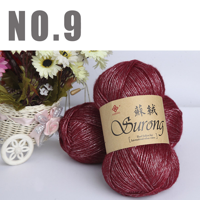 Fils à tricoter en coton, 1kg, fil en laine épais pour tricoter, Crochet, couture, écharpe, bricolage à la main: NO9 wine red yarn