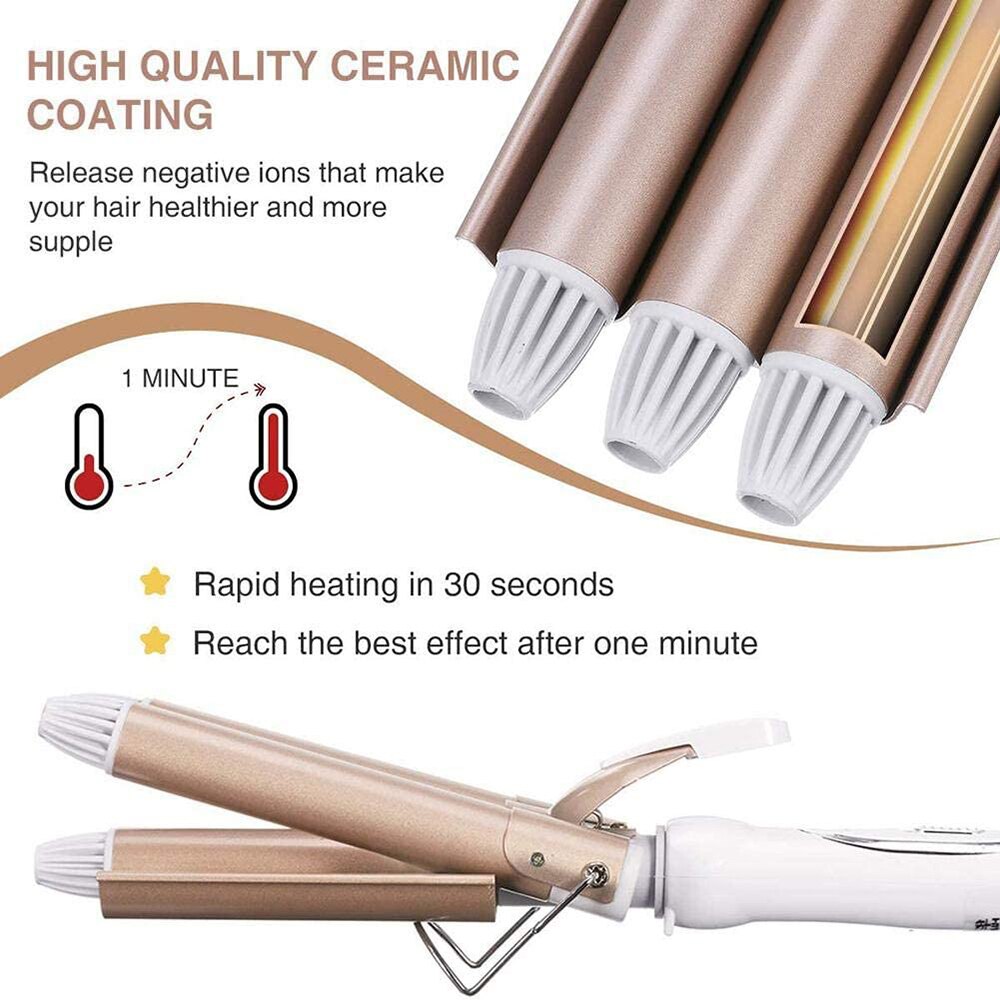 Hair Curler Triple Curling Iron Hair Tongs Ceramic Hair Curlers Rollers Machine Hair Crimper 3 Barrel Hair Waver Styling Tools