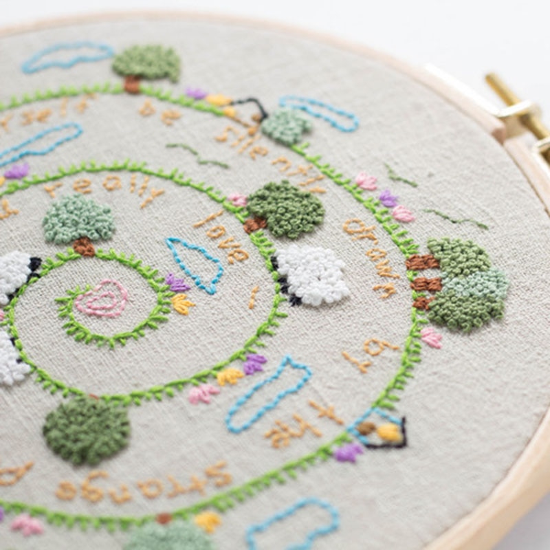 Diy broderi startkit förtryckta handarbete växtmönster färgtrådar för handgjorda  e2s