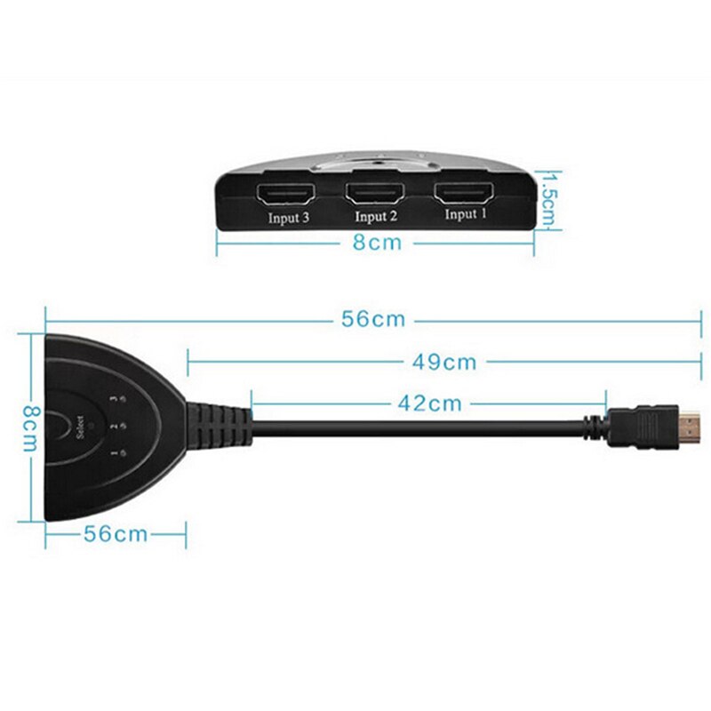 Maikou-interruptor HDMI 3x1, 3 en 1, 1080P, Hub HD